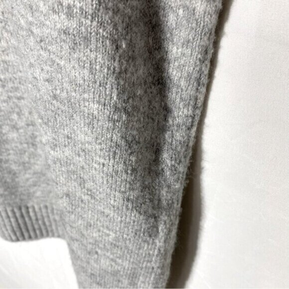 Mango Oversized Grey Knit Turtleneck Sweater W Bubble Sleeves M - Picture 7 of 14